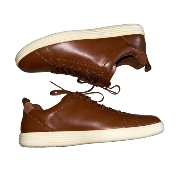 Cole Haan Grand+ Crosscourt Tan Leather Sneakers Size 10.5 M - Picture 2 of 10